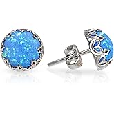 925 Sterling Silver Gemstone Studs Earrings for Women - Sterling Silver Earrings Studs - Birthstone Earrings - Gemstone Earrings for Women - Minimalist Earrings for Women