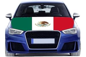 National Flag Oversized Car Hood Cover 3.3X5FT/6X7FT100% Polyester Elastic Fabrics Can be Washed Suitable for Large SUV and P