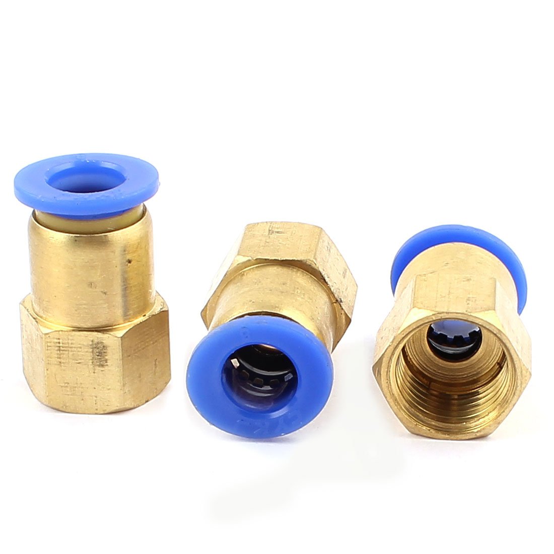 Sourcingmap 1/4 BSP Thread to 8mm Push in Air Quick Connect Tube Fitting 3 Pcs