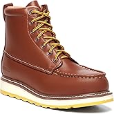 Men's SureTrack 6" Leather Steel Toe Work Boot foe Men, Goodyear Welt, Oil/Slip Resistant, Wedge Sole, Moc Toe Men's Work Boots, EH D4992
