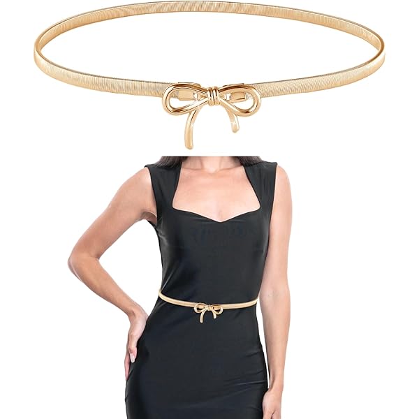 Gold Belt for Dresses Gold Waist Belt Ladies Golden Belts Women Fancy Womens  Fashion Metal Stretch Waist Metal Stretch Elastic Waistband Skinny Thin  Girdle for Women Dress for Girls at Amazon Women's