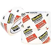 Scotch Long Lasting Storage Packaging Tape, 1.88 in x 38.2 yd, Designed for Storage and Packing, Stays Sealed in Weather Extr