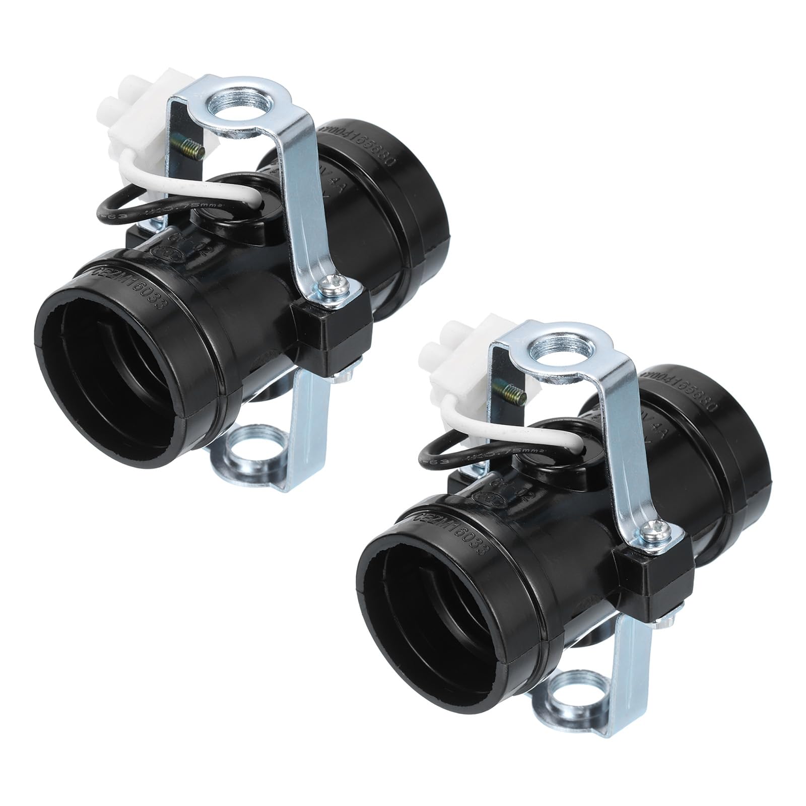 Photo 1 of PATIKIL E26/E27 Medium Base 2 Light Cluster Socket, 2 Pcs Lamp Base Holder Multi-Cluster Incandescent for E26/E27 Lamp Holder Bulb,Black