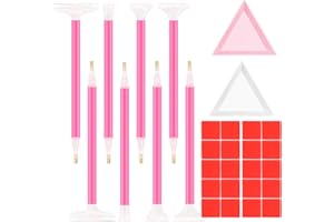 NOTOKE 30PCS Rhinestone Picker Tool 8pcs Acrylic Rhinestones Pen Applicator Dual-Ended DIY Nail Art Dotting Pens Wax Tips with 2 rhinestone storage Tray and 20 Clay Nail Art Tools