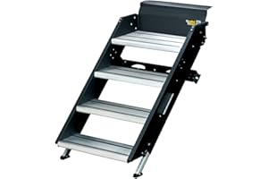 Lippert Components Solid Step Quad Step for RV and Travel Trailer Entry Doorway ,30 inch -791575 , Black