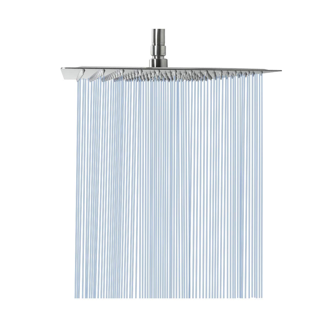 Photo 1 of NearMoon Rain Shower Head, High Flow Stainless Steel Square Rainfall Shower, Waterfall Bath Shower Body Covering, Ceiling or Wall Mount (12 Inch, Brushed Nickel)