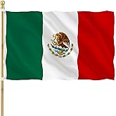 Mexico Mexican Flag 3X5 Outdoor- Heavy Duty Polyester MX National Flags With 2 Brass Grommets, Vivid Color And Fade Proof, UV Proof