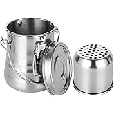 DIRBUY Oil Paint Brush Washer, Artist Brush Washer, Portable Stainless Steel Leak-Proof Paint Brush Washer with Lid and Filter Screen for Oil Painting, 3.9 Tall x 3.4 inch Diameter, Silver