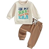 FYBITBO First Birthday Baby Boy Outfit In My One Year Old Era Sweatshirt Fall Long Sleeve Shirt 1st Birthday Boy Clothes Set