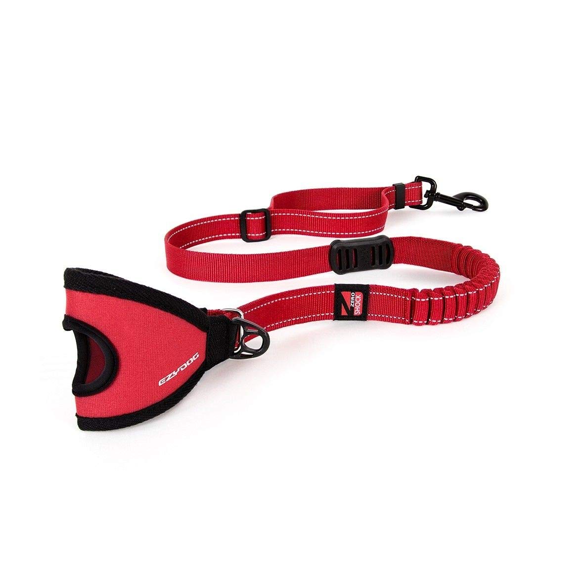 EZYDOG Hands Free Dog Lead - Bungee, Fits, Short, Strong, Training Lead For Large Dogs (48", Red)
