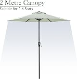 Christow Garden Parasol Umbrella 2.4m Steel Crank Wind Up Sun Shade view 3
