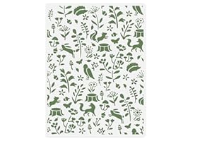 DOODLREAM Forest Plants and Animals Wall Stencil Template 11.8 x 15.7 Inch Reusable Plastic Woodland Nursery Stencil for Painting on Wood Wall Floor Fabric Glass Furniture DIY Home Decor Template