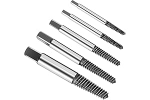 XUDYVCO 5 Packs Screw Extractor Set, Professional Spiral Stripped Screw Extractor, Easy Out Screw Extractor/Remover Set Kit for Damaged/Broken Screw Bolts, Tiny/Small Screw