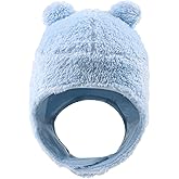 Bear Baby Winter Hat Toddler Earflap Beanie Unisex Infant Snow Cap Warm Fleece Kids Trapper Hats for Girls Boys 0-36M