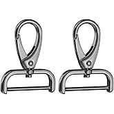 HARFINGTON 2Pcs Detachable Snap Hook Swivel Clasp 1 1/4" D Ring with Swivel Lobster Claw Clasps Hook for Purse Strap Keychain Bag DIY Craft, Gunmetal