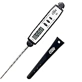 CDN Waterproof Digital Cooking Thermometer Instant Read 2.75" Stainless Shatterproof Ideal for Meat, Poultry, BBQ NSF Certified, Black (DT450X)