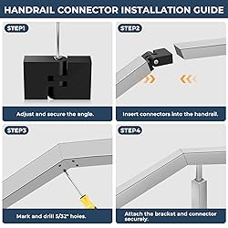 Gyykzz 1 Pack Black Vertical Pivot Connector for