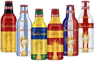 ALUBOTTLE SORTIDA Cerveja Budweiser, American Lager, 330ml, Garrafa Aluminio Copa do Mundo