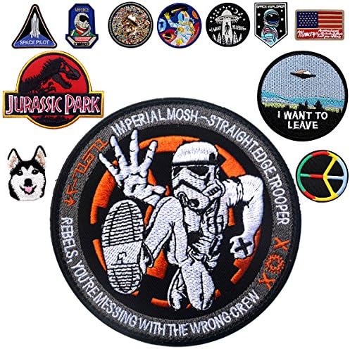 Novelty Applique Patches Costume tattoo medal Personalized clothing patch Astronaut Star Wars Jurassic Park Imperial Army Peace symbols (Imperial Army)