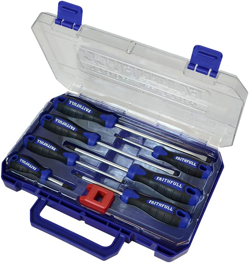 Faithfull FAISDSET8PRO Screwdrivers, Set of 8, Multi-coloured