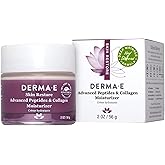 Derma E Advanced Peptides and Collagen Moisturizer – Double Action Face Cream with Peptide Complex – Intense Natural Collagen Moisture Day and Night Cream for Women, 2oz