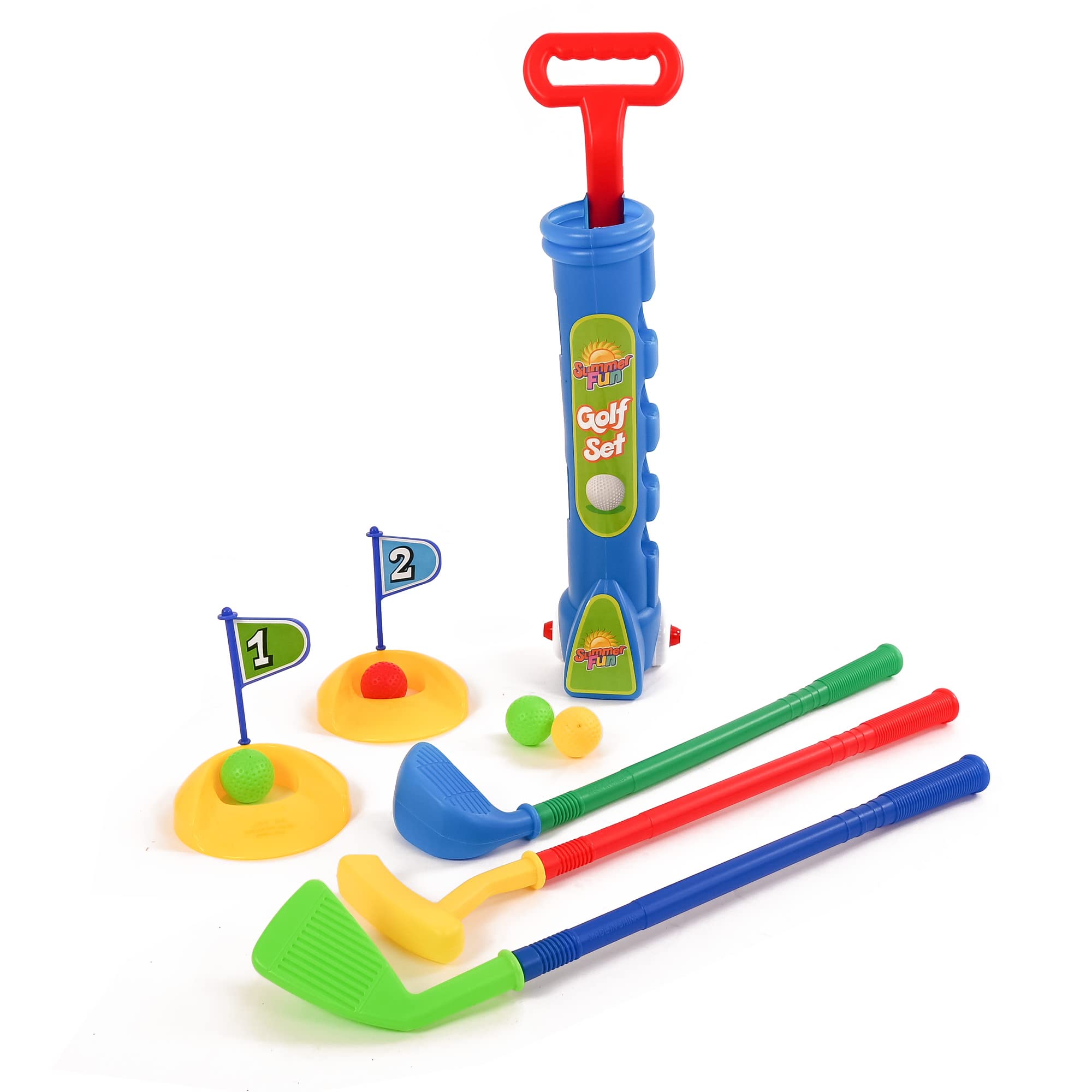 KandyToys Childs Junior Golf Caddy Set Balls Trolley Garden Game | Outdoor Games | Toy Golf Set