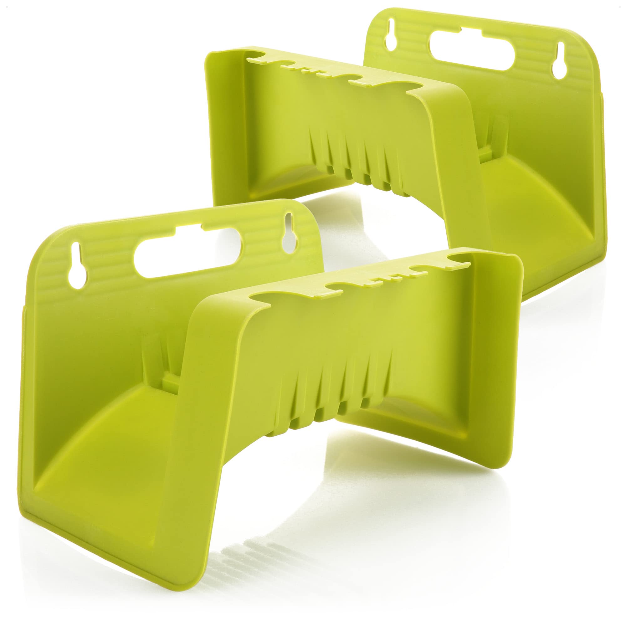 com-four® 2x garden hose holder - hose holder for garden, basement and shed - wall holder for garden hose (2 pieces - green)