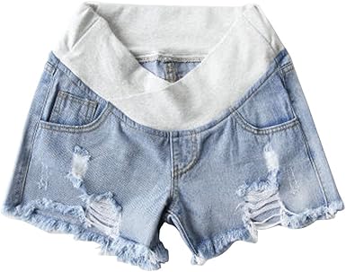 elastic band jean shorts