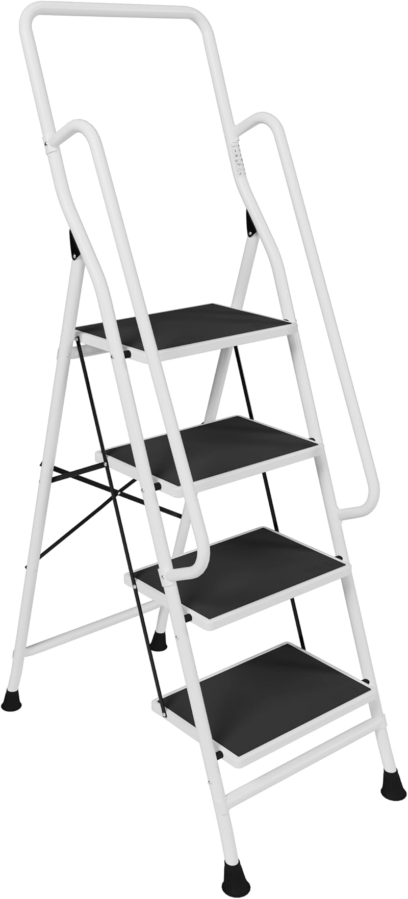 Home Vida 4 Step Ladder with Safety Handrail Anti Slip Folding Steel