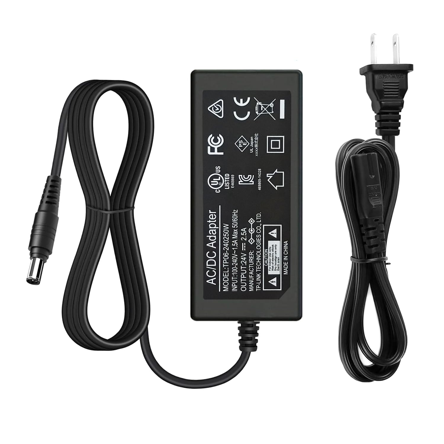 Photo 1 of 24V 2.5A Power Supply for Dymo 400 450 4XL 550 5XL 310 315 320 330 450SE Label Thermal/Twin Turbo/Turbo Labels/Duo/LabelWriter Printer Power Cord, UL Listed