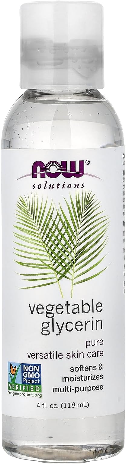 NOW Foods Vegetable Glycerine 118ml Pure Moisturizer Skin Care Cosmetic Base