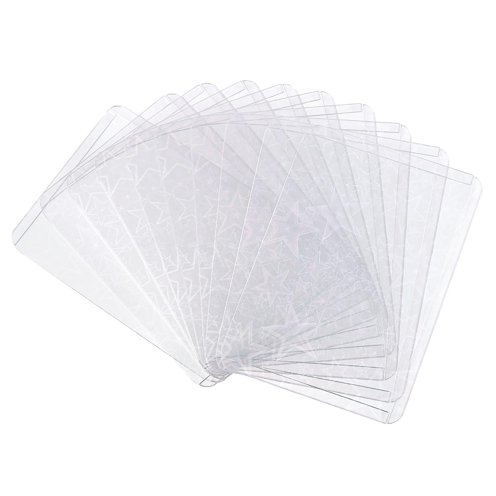 sourcing map 10Pcs Photocard Holder, Holographic Clear Card Sleeves, Photo Protector Shield Cover for Trading Cards Decoration, Side Opening Star