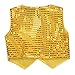 Freebily Kids Boys Glittery Sequined Vest Jacket for Jazz Hip-hop Dance Party Show Waistcoat Stage Performance Costume Gold 7-8