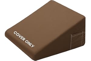 TEXSTEAD Bed Wedge Pillow Cover Silky & Smooth Wedge Pillowcase, Soft & Breathable, Removable & Machine Washable-Zipper Design (Khaki, 24"x24"x7.5")