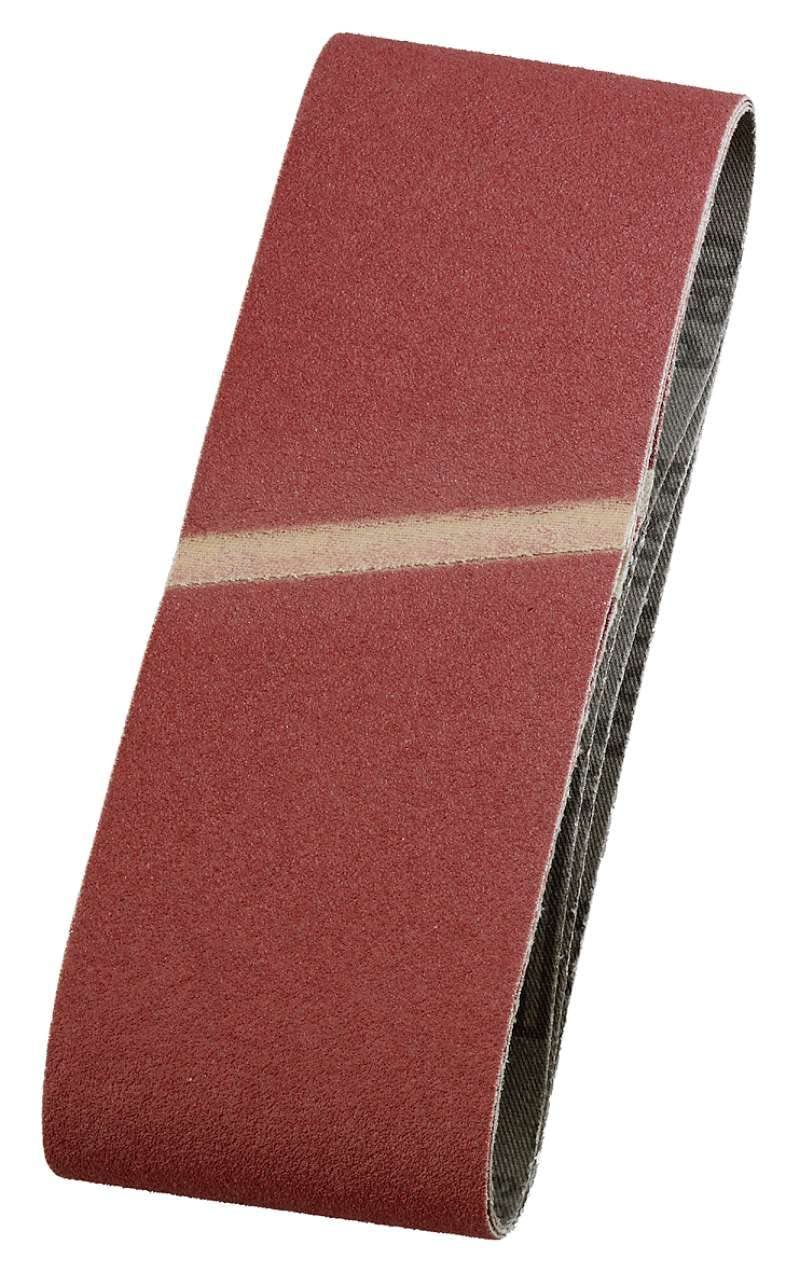 kwb Abrasive Belts 75X457 Mm Made Of High-Grade Corundum With Grit Size 100, Special Gluing and Flexible Cotton Fabric for Coarse Sanding Of Wood and Metal