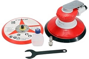 ASABOCAI 6 Inches Air Random Orbital Sander, Pneumatic Palm Sanders For Wood Polisher Metal,And Auto Body Work, Dual-action Sander