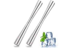 2 Pcs 10" Muddler for Cocktails, 304 Stainless Steel Drink Muddlers Bar Accessories Tools for Old Fashioned Cocktail, Mojito,