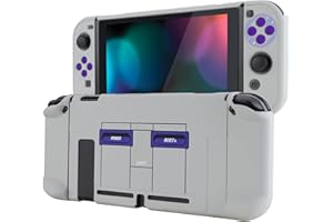 eXtremeRate PlayVital Back Cover for Nintendo Switch Console, NS Joycon Handheld Controller Protector Hard Shell, Dockable Pr