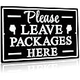 Diuyouji Please Leave Packages Here Metal Sign, Package Delivery Decor, Indoor/Outdoor Use for Front Door, Business, 12x8 Inches Aluminum