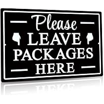 Alu-Verbundschild 'Please Deliver All Packages To Front Door' - 21,6 X 25,4 Cm, Schwarz