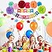 Outgeek Happy Birthday Banner Decorations Party Supplies, Birthday Party Decorations with Happy Birthday Banner Letters, Tissue Pom Poms Flowers, Star Paper Garland Happy Birthday Hat