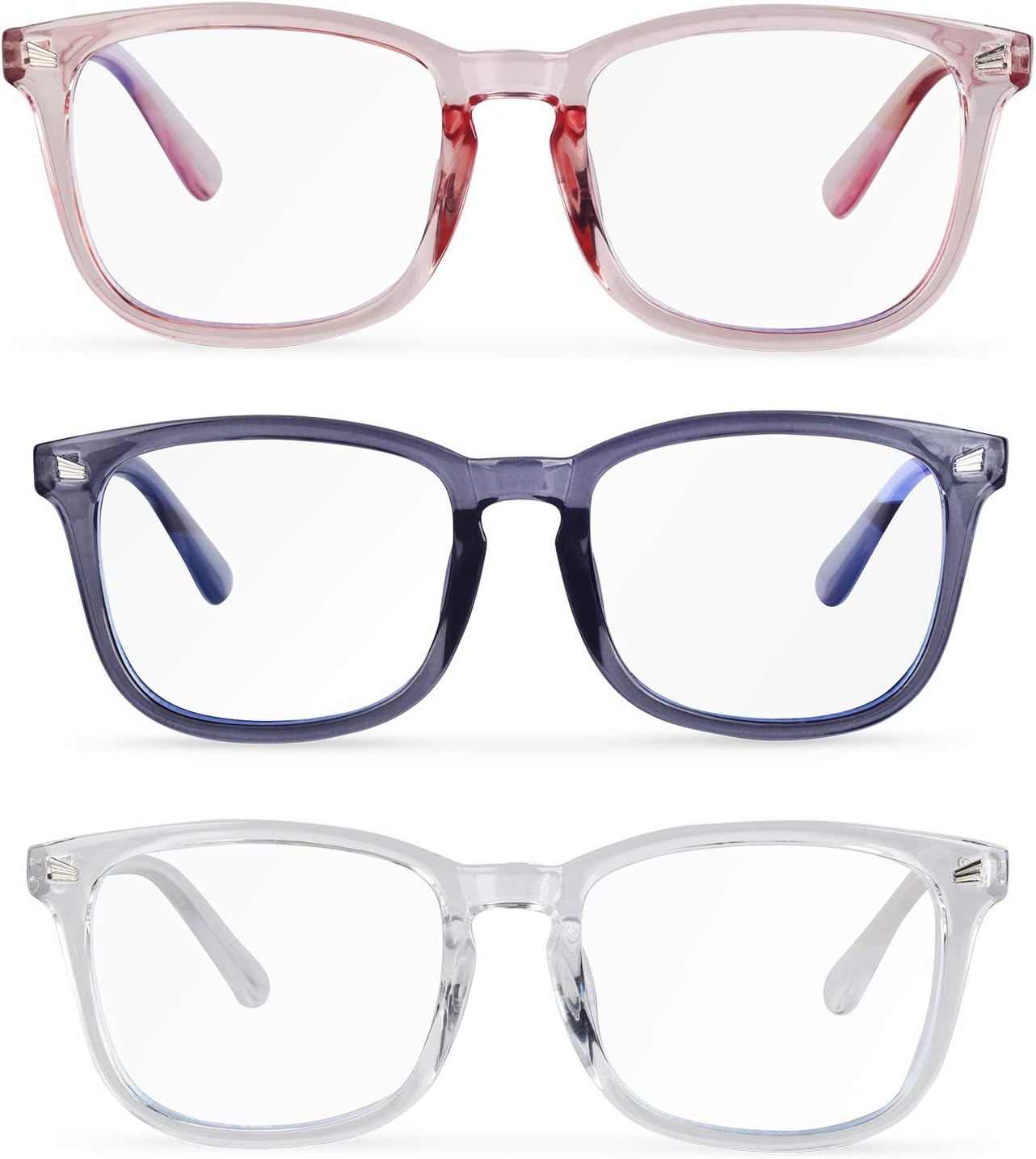Blue light glasses, 3pack blue light blocking glasses, can