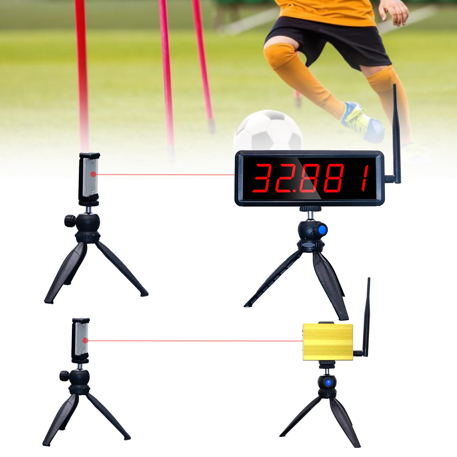 Photo 1 of Ousmile Wireless Laser Timer for Sprints, Laser Timer for Track 40 60 Yard Dash, Laser Sprint Timer System, Running Timer Racing Timer Race Clock Stopwatch for Speed Tranning