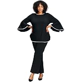Avenue Ivana Contrast Bell Sleeve Top | Women's Plus Size