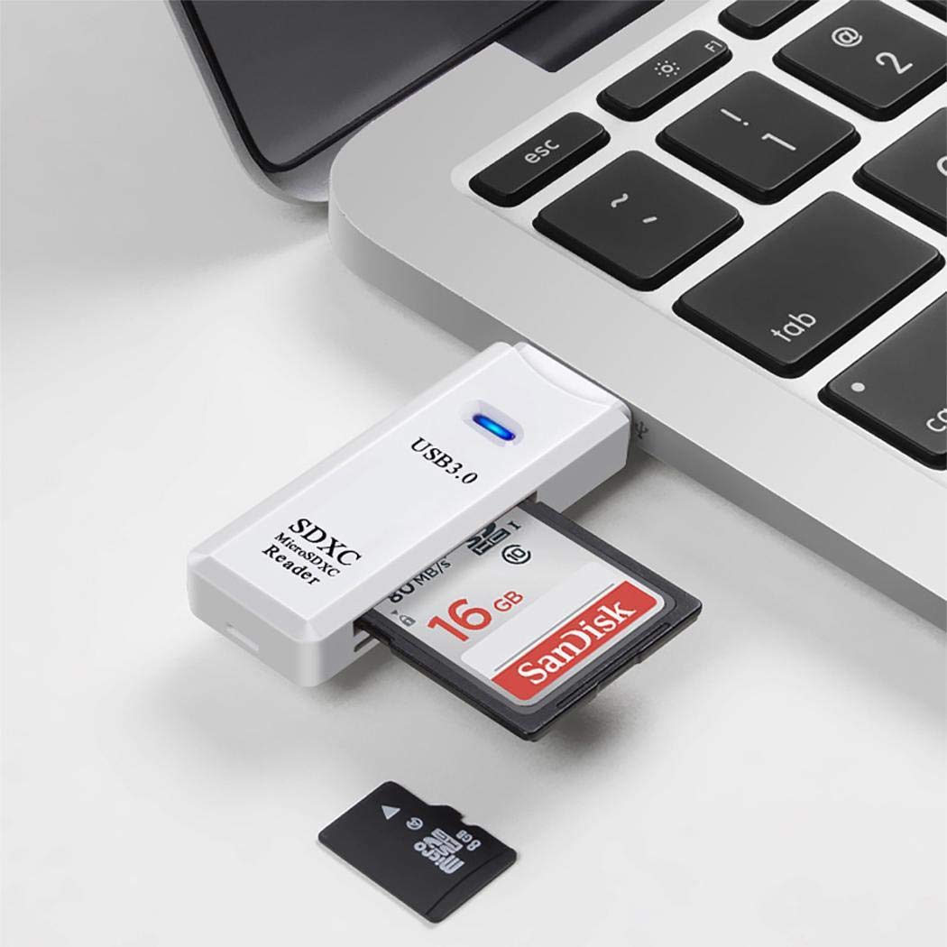 Junio1 Lettore di schede USB 3.0 Portatile ad Alta velocità per Computer Smartphone Lettori schede di Memoria Esterni