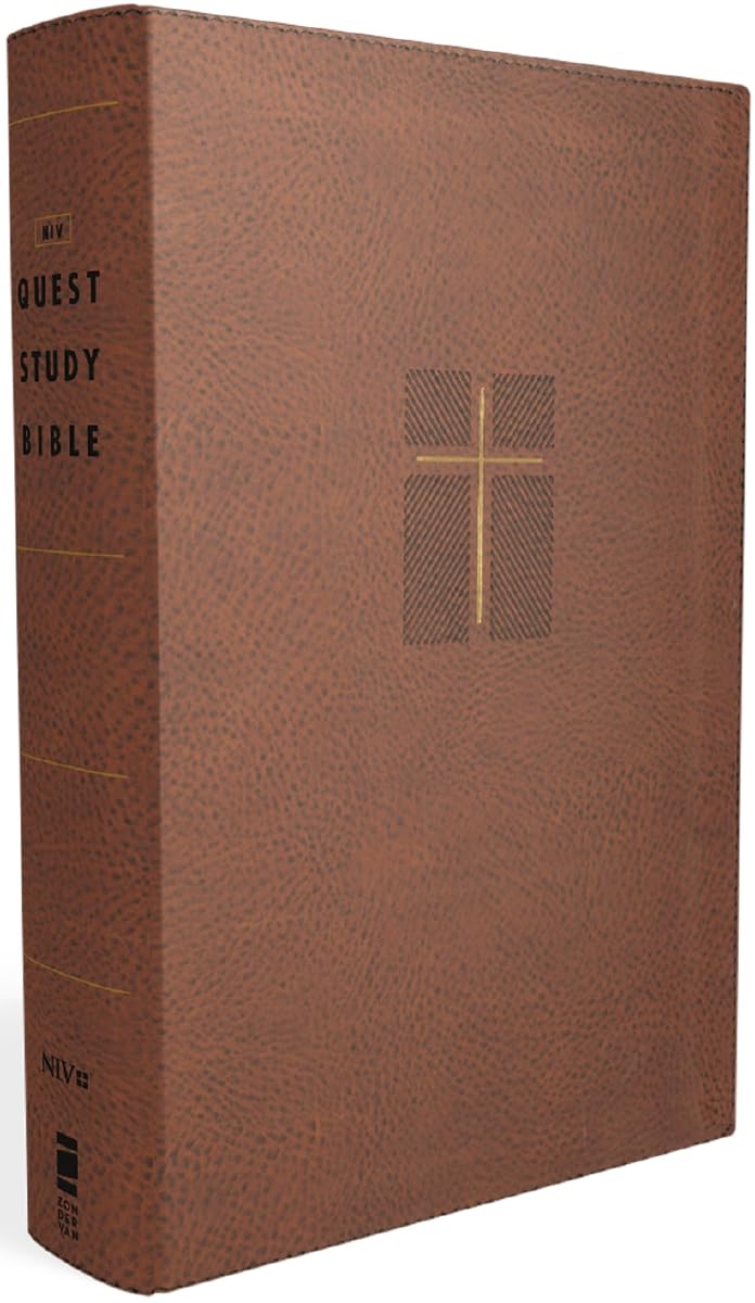 NIV, Quest Study Bible, Leathersoft, Brown, Comfort Print: The Only Q and A Study Bible