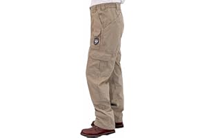 BOCOMAL Men's FR Cargo Pants Flame Resistant Pants Midweight 7.5oz (7 Pockets) Multi-Pockets FR Pants