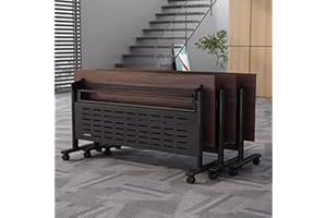 HSHBDDM Conference Table Foldable Meeting Tables, Conference Rooms Training Rooms Flip Top Mobile Training Table, Rolling Meeting Table with Caster Wheels, Suitable for Office,Meeting Room