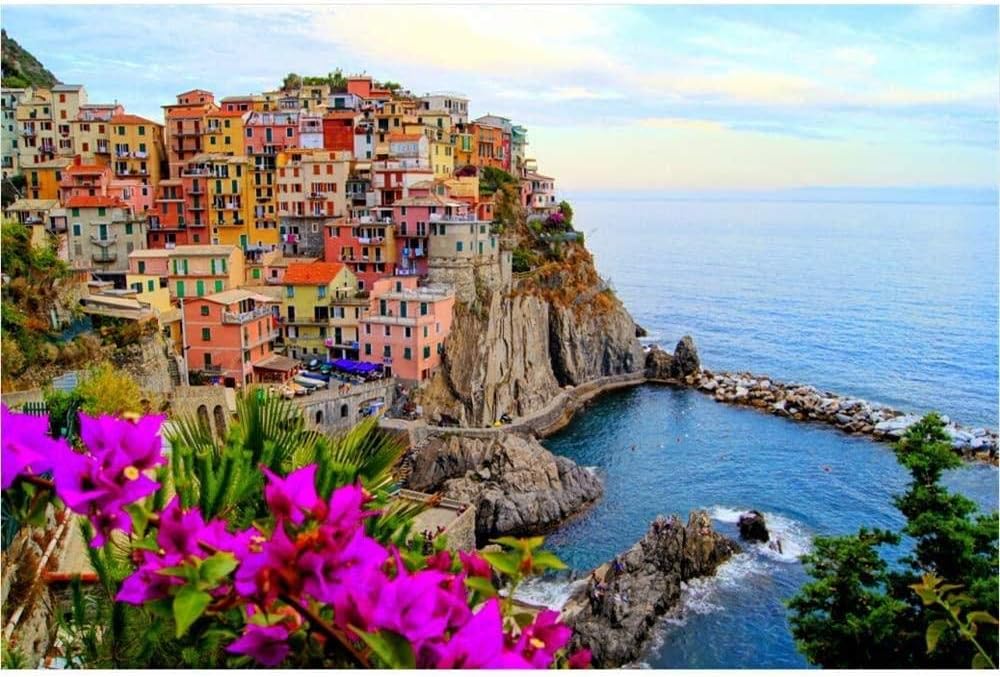 WYBFLF Adult Wooden Puzzle 500 1000 1500 2000 Pieces - Italian Cinque Terre Jigsaw Puzzle Toy Unique Gift for Adult and Kid DIY Home Decor Art