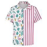 HUGLAZY Flamingo Shirts for Men Button Down